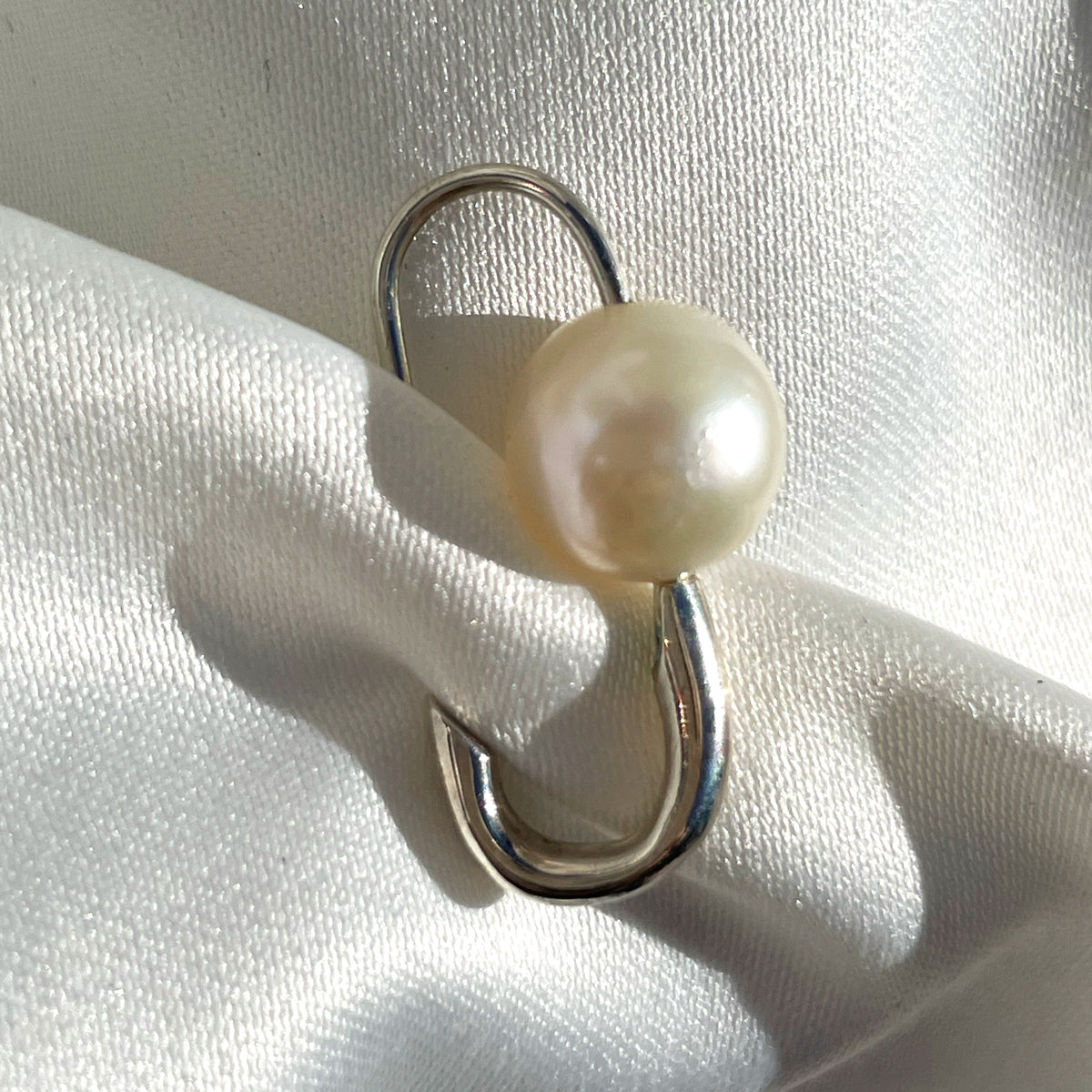 Classic Pearl Safety Pin Earring