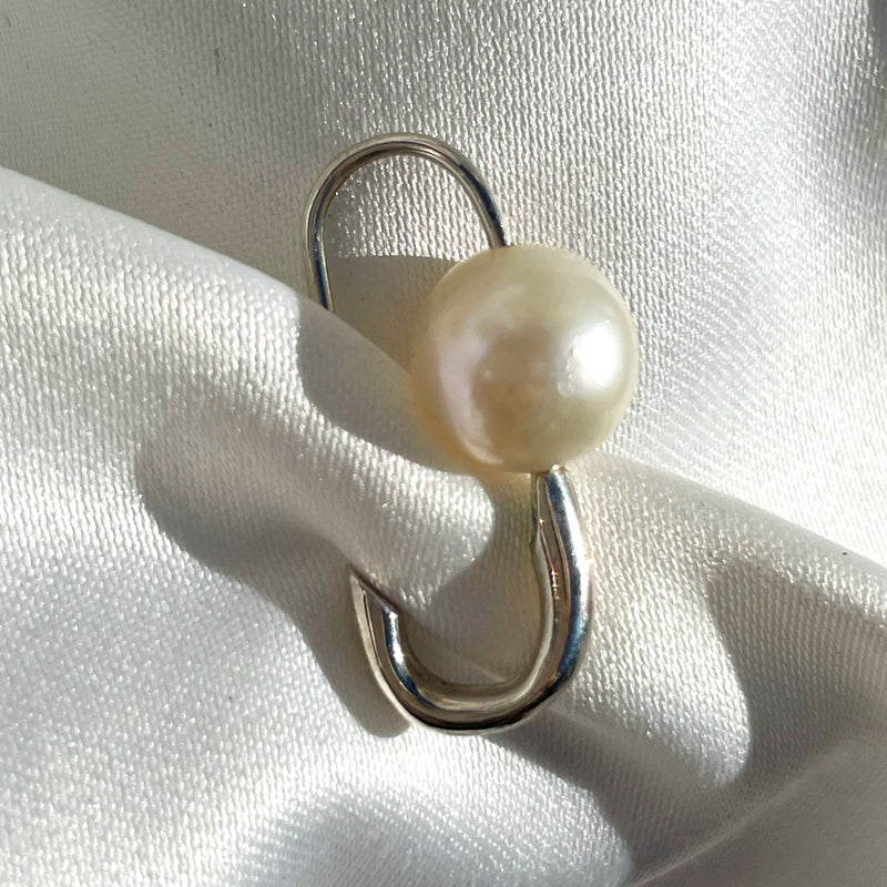 Classic Pearl Safety Pin Earring