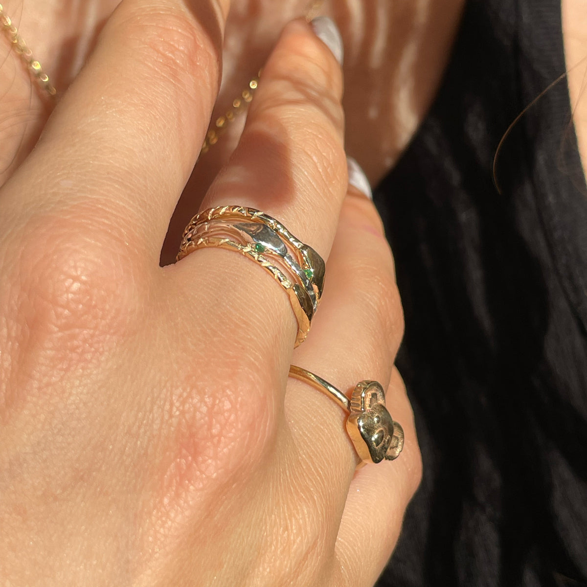 Little Koala Padlock ring - Sterling Silver