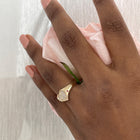 Pavé Diamond Bleeding Heart Ring - 9K Solid Gold