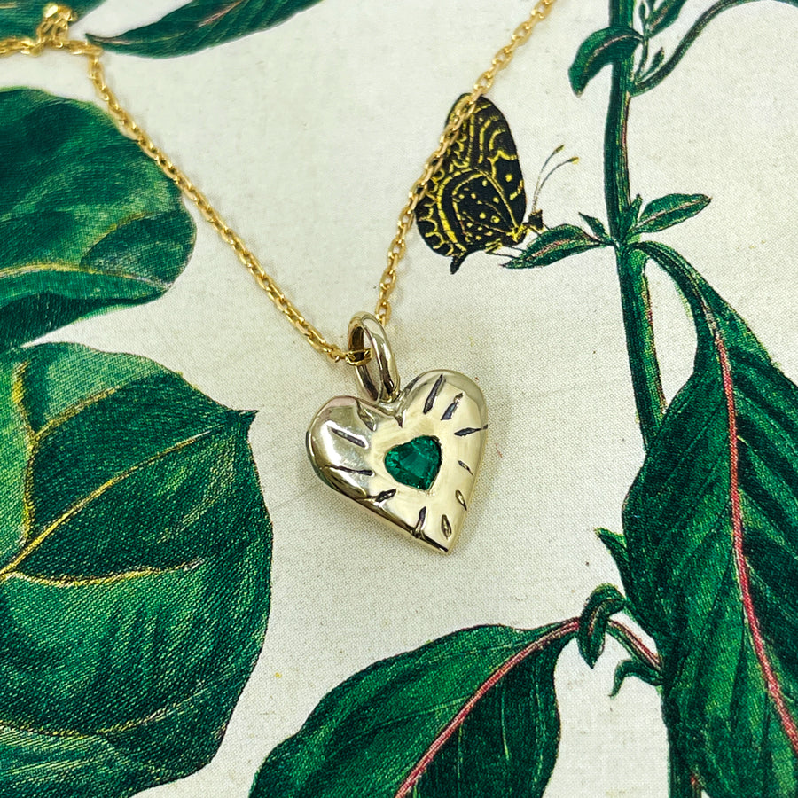 Ruby Rays Heart of Hearts Necklace - Solid 9K Gold