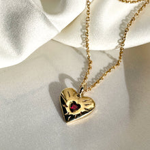 Ruby Rays Heart of Hearts Necklace - Solid 9K Gold
