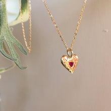 Ruby Rays Heart of Hearts Necklace - Solid 9K Gold