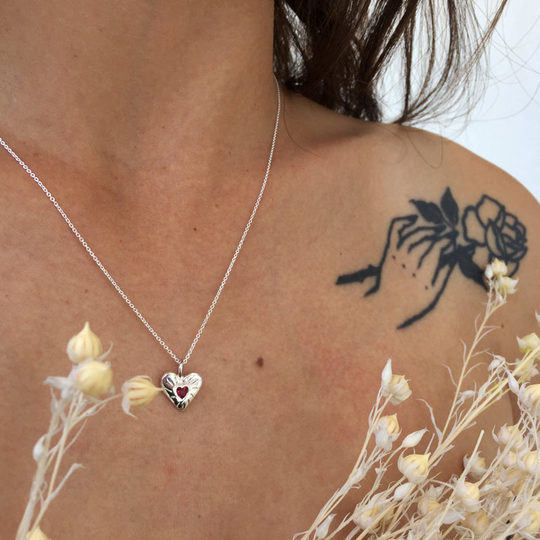 Ruby Rays Heart of Hearts Necklace -Sterling Silver