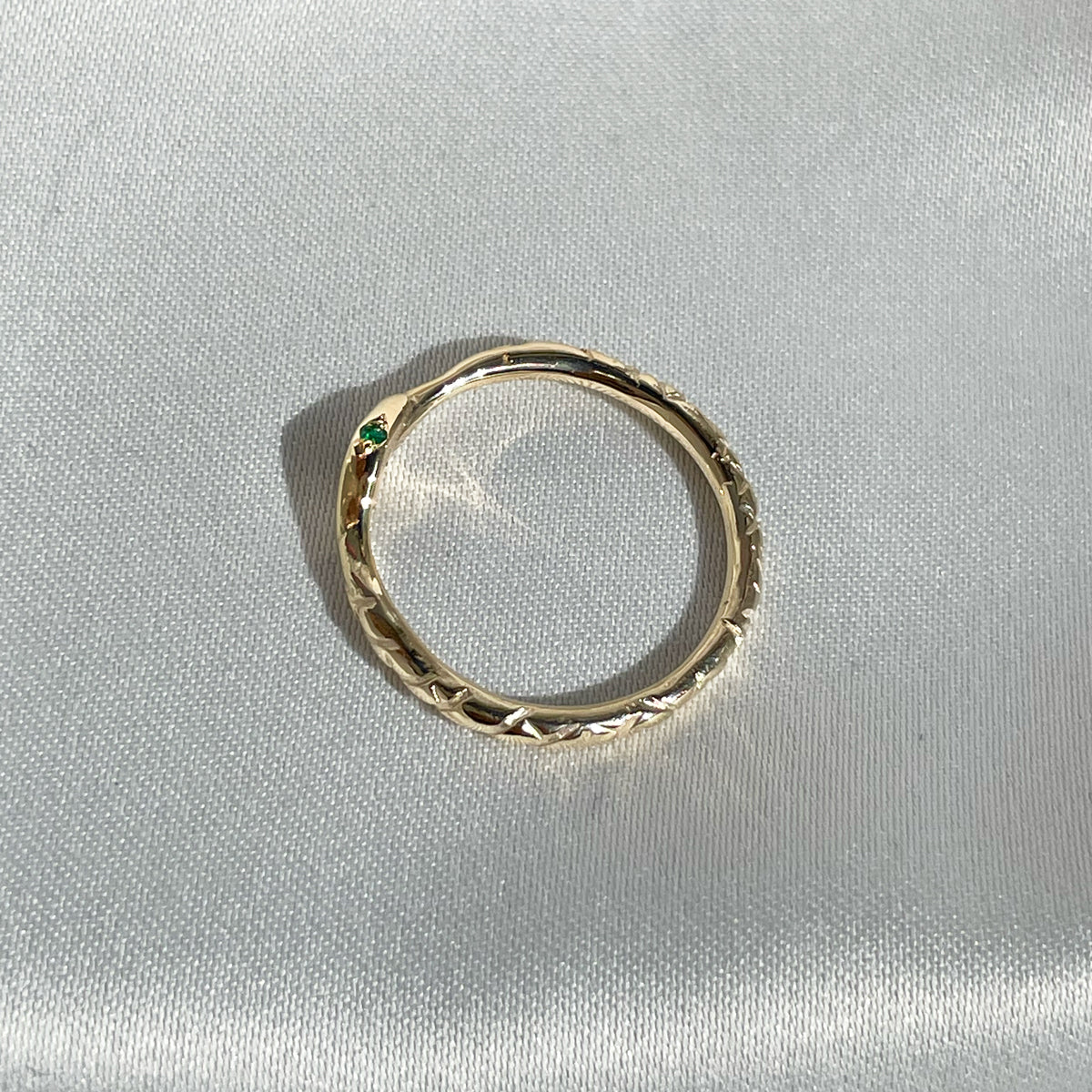 The Birthstone Oracle Snake Ring in 9K Solid Gold