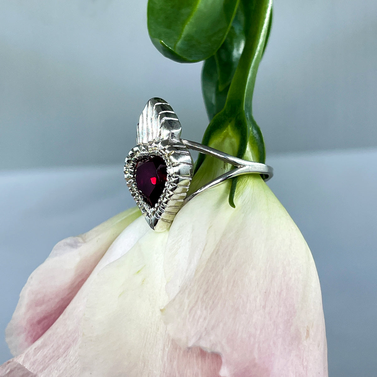 Green sales heart ring