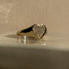 Pavé Diamond Bleeding Heart Ring - 9K Solid Gold