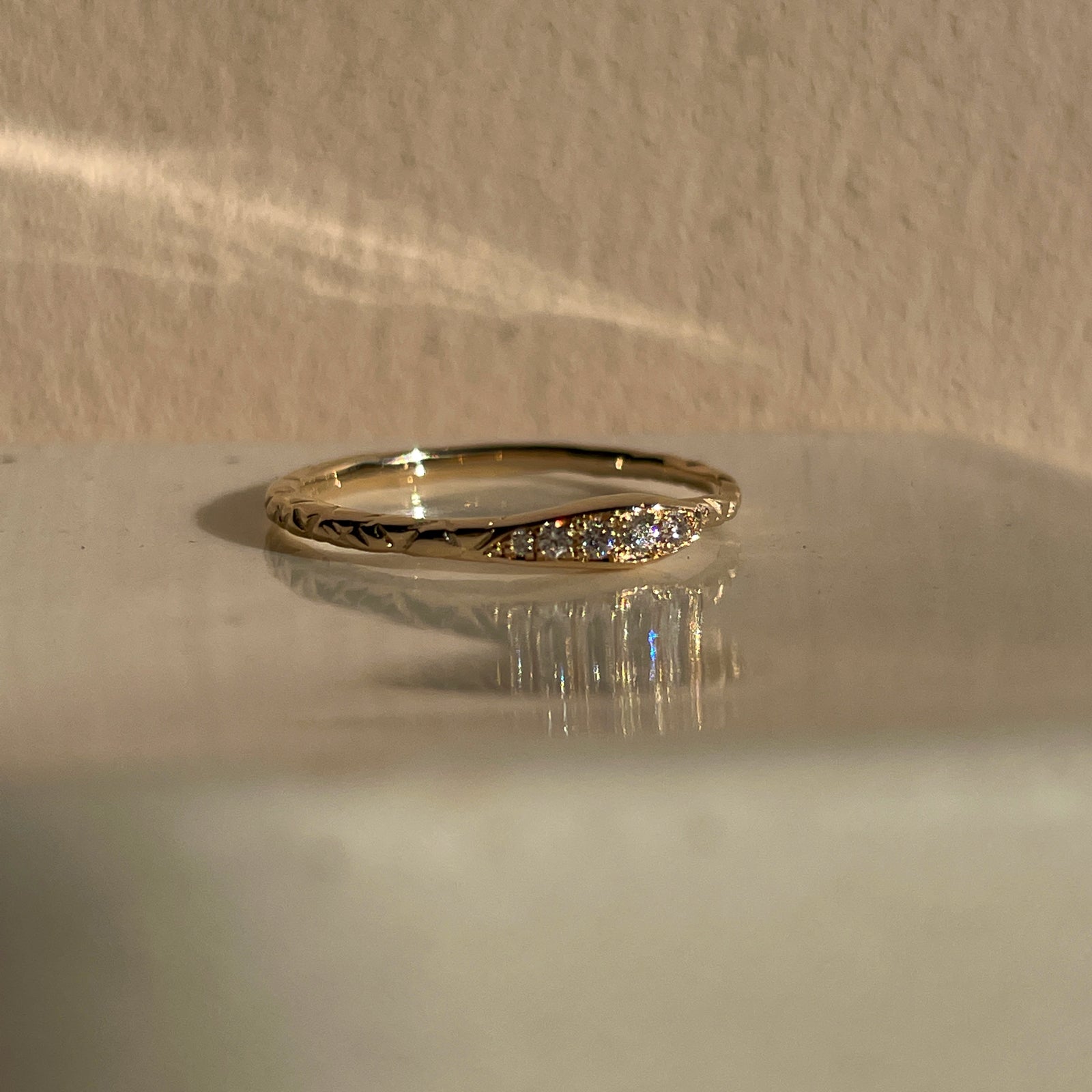 5 Diamond Set Ouroboros Snake Ring