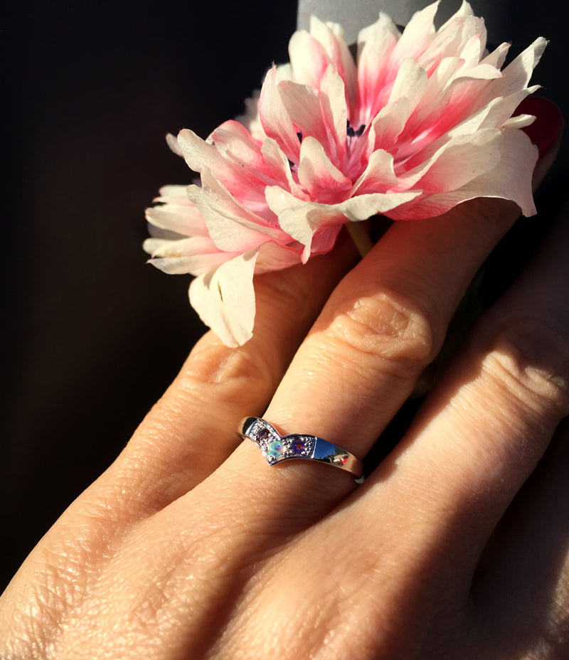 Amethyst wishbone ring hotsell