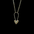 Birthstone Little Heart Padlock Necklace - Solid 9K Gold