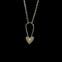Birthstone Little Heart Padlock Necklace - Solid 9K Gold
