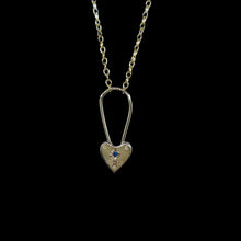 Birthstone Little Heart Padlock Necklace - Solid 9K Gold