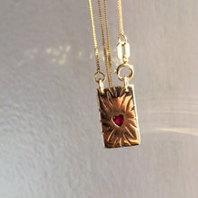 Ruby Rays Talisman Necklace - Solid 9K Gold