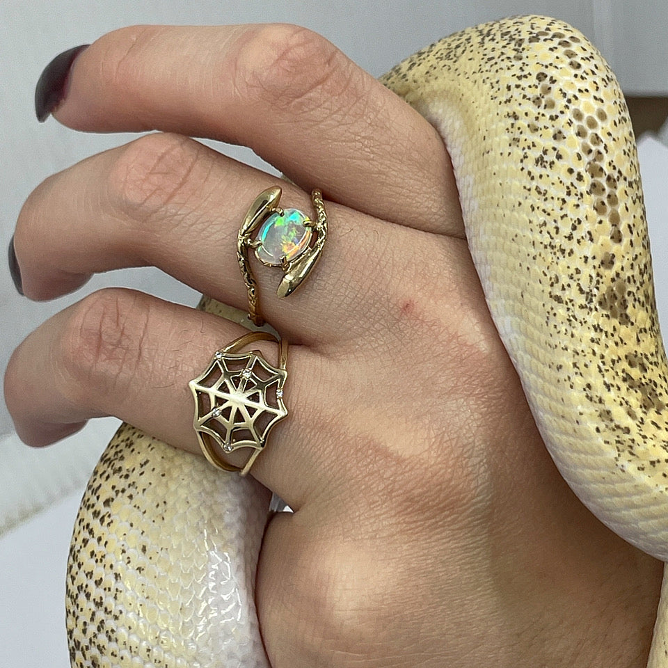 Double Snake Opal Ring