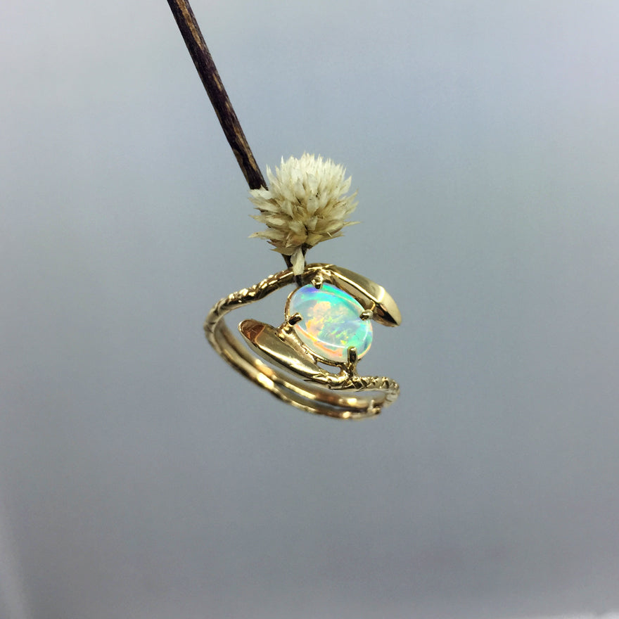 Double Snake Opal Ring