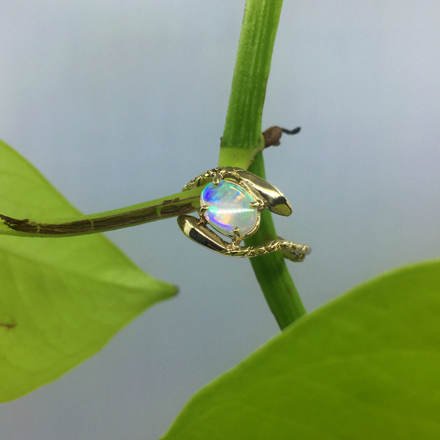 Double Snake Opal Ring