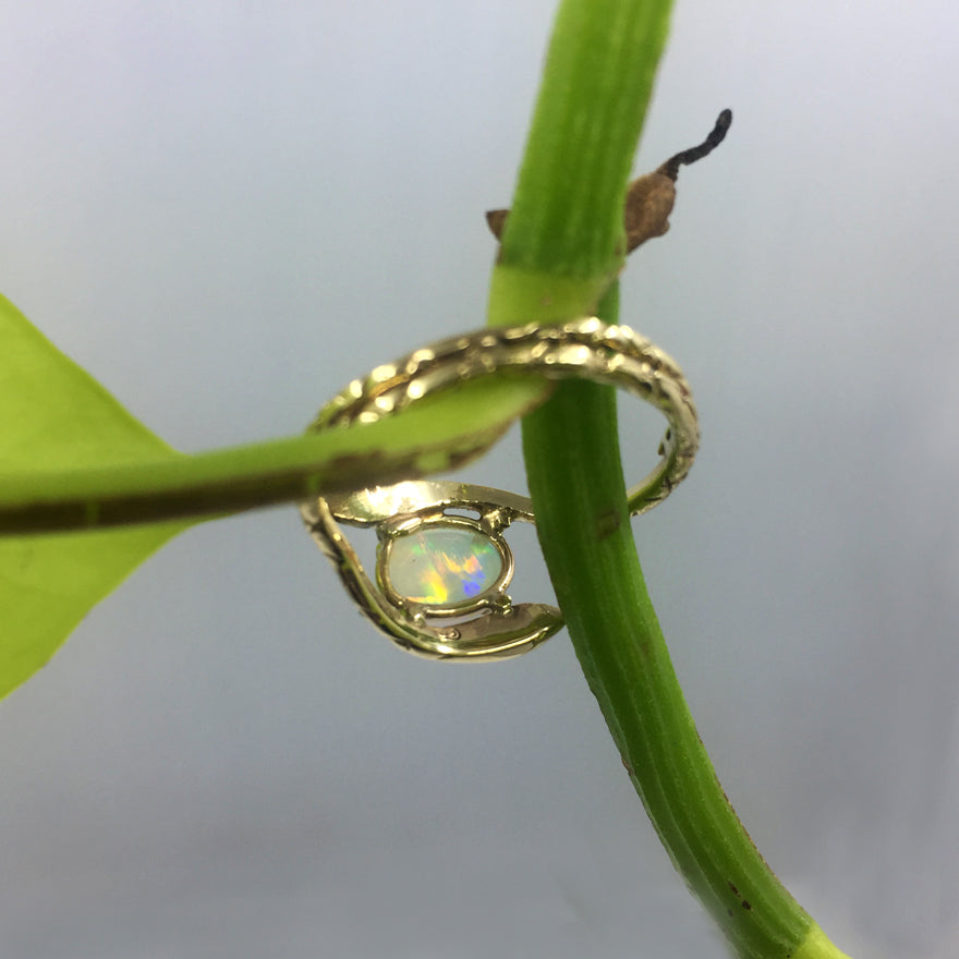 Double Snake Opal Ring
