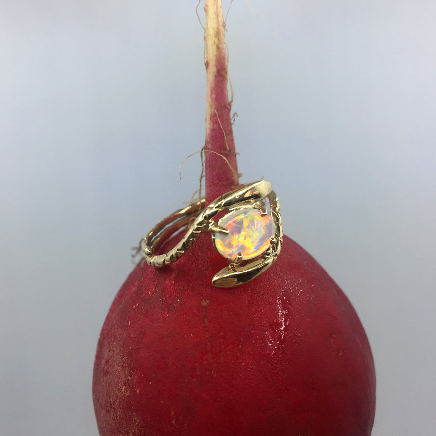 Double Snake Opal Ring