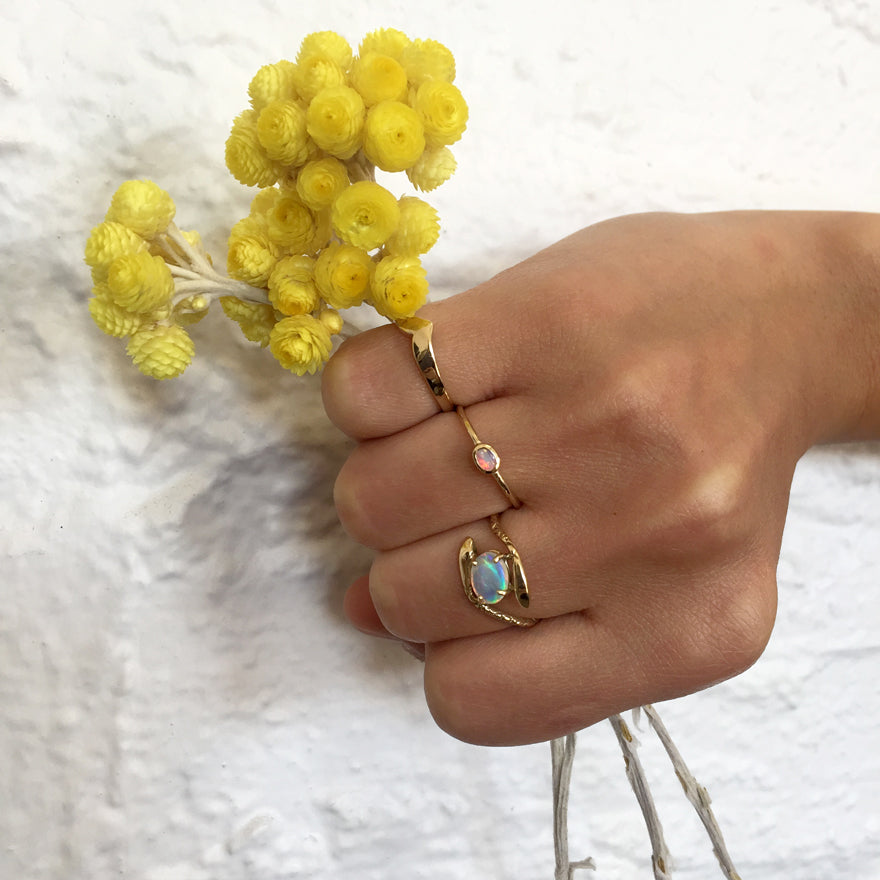 Double Snake Opal Ring