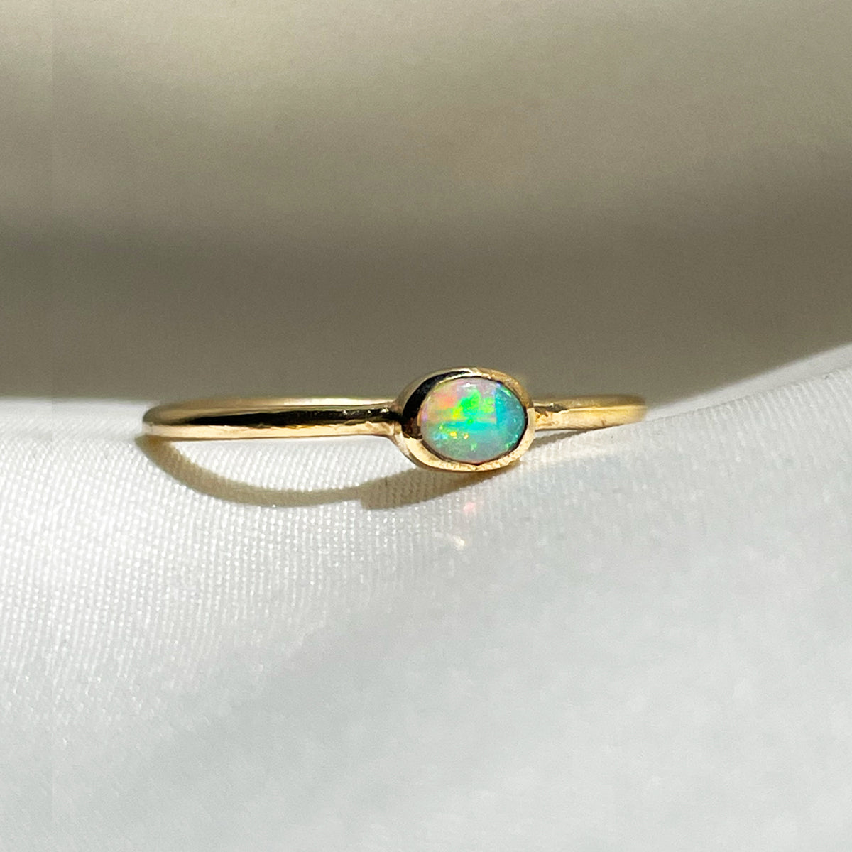 Fire Opal Ring - Solid 9K Gold