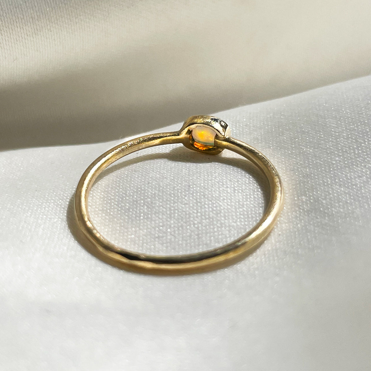 Fire Opal Ring - Solid 9K Gold