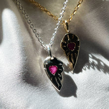 Ruby Rays Matching Heart Necklaces