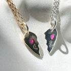 Ruby Rays Matching Heart Necklaces
