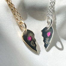 Ruby Rays Matching Heart Necklaces