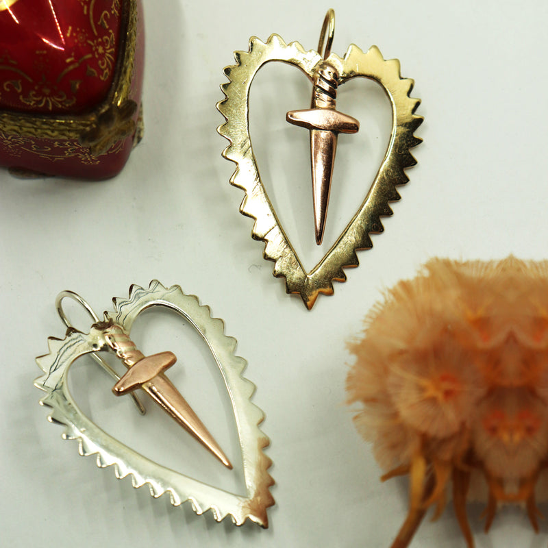 Cut Your Heart Out Earring - Sterling Silver
