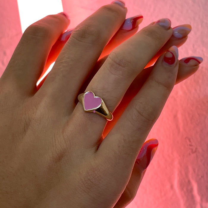 Bleeding Heart Ring Solid Gold Serpent the Swan