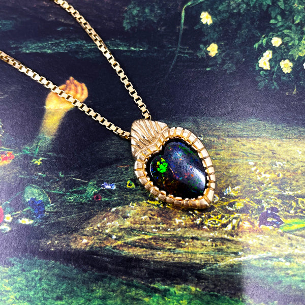 Heart on Fire Opal Pendant