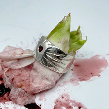 Ruby Rays Heart Ring - Sterling Silver