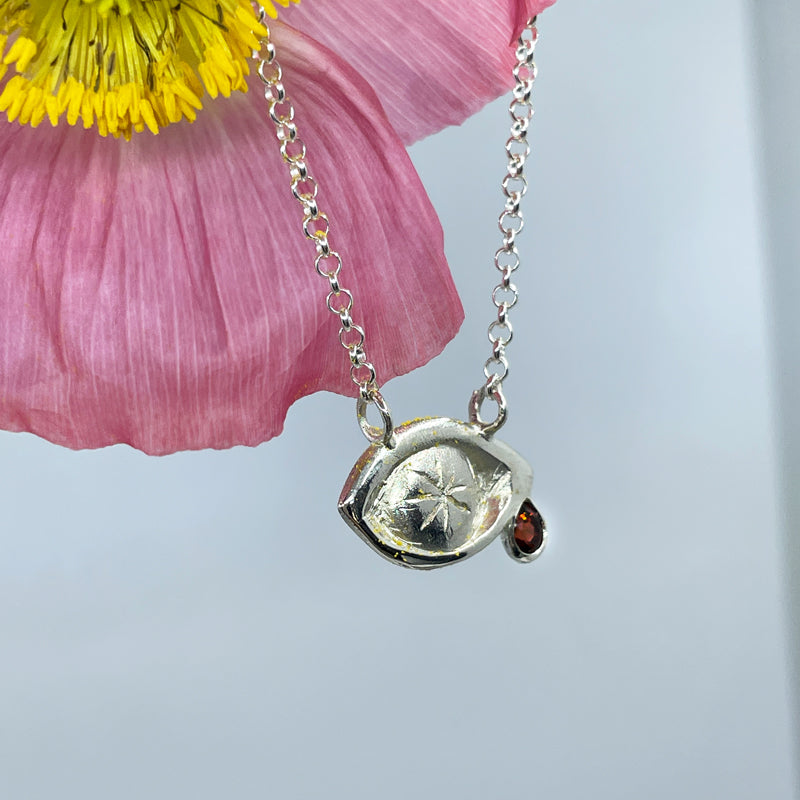 Crying Eye with Crystal Tear Necklace