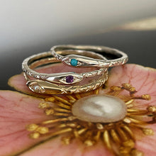 Birthstone Ouroboros Serpent Ring - Solid 9K Gold