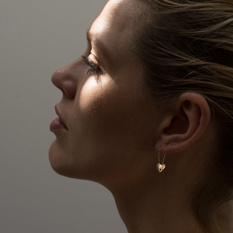 Little Heart Locket Earring Solid Gold - Serpent & the Swan