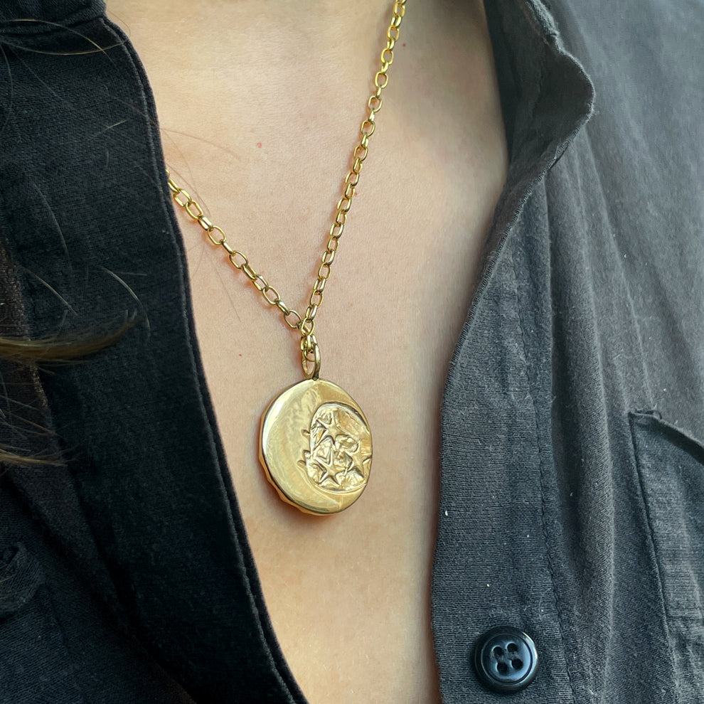 Sun medallion necklace hot sale