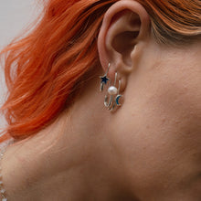 Classic Pearl Safety Pin Earring Silver - Serpent & the Swan