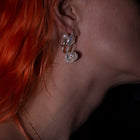 Classic Pearl Safety Pin Earring Silver - Serpent & the Swan