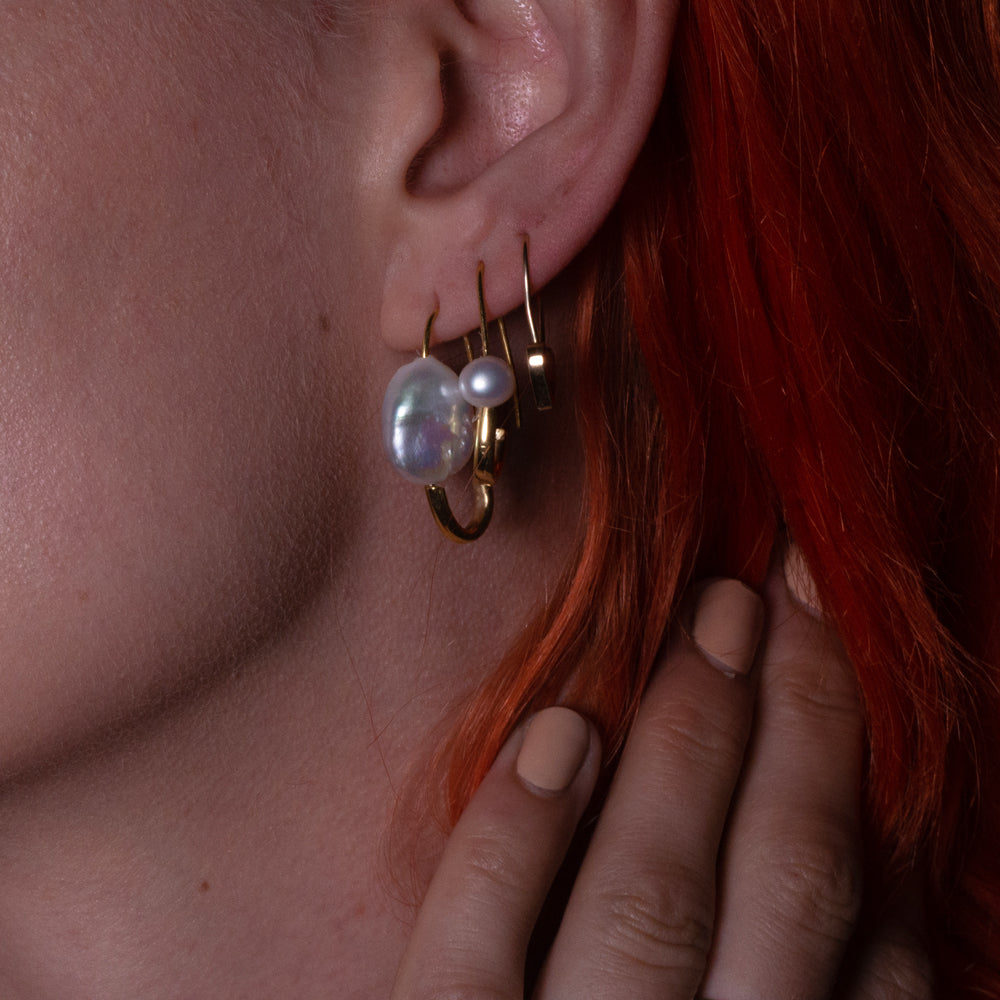 Safety pin pearl earrings hotsell