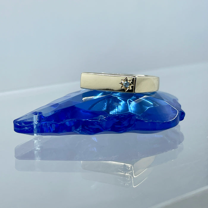 Birthstone Signet Pinky Ring Gold