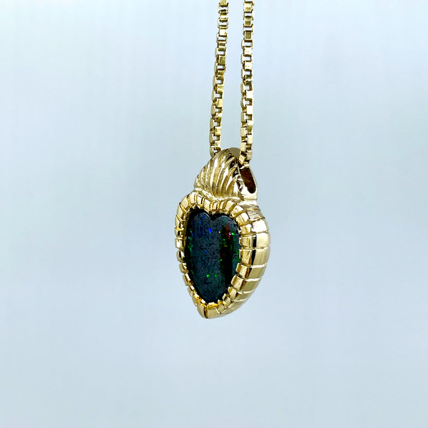 Heart on Fire Opal Pendant