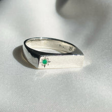 Birthstone Signet Pinky - Sterling Silver