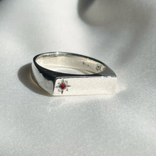 Birthstone Signet Pinky - Sterling Silver