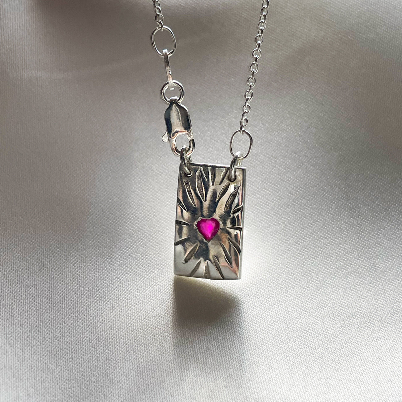 Ruby Rays Talisman Necklace Silver - Serpent & the Swan