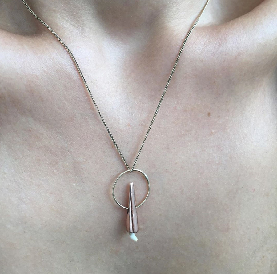 Tooth Pendent Necklace  - Custom made - Serpent & the Swan